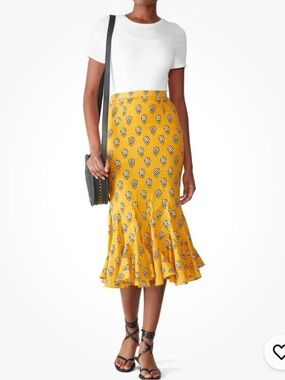 RHODE x Target Yellow Floral Maxi Skirt Womens Size XXL